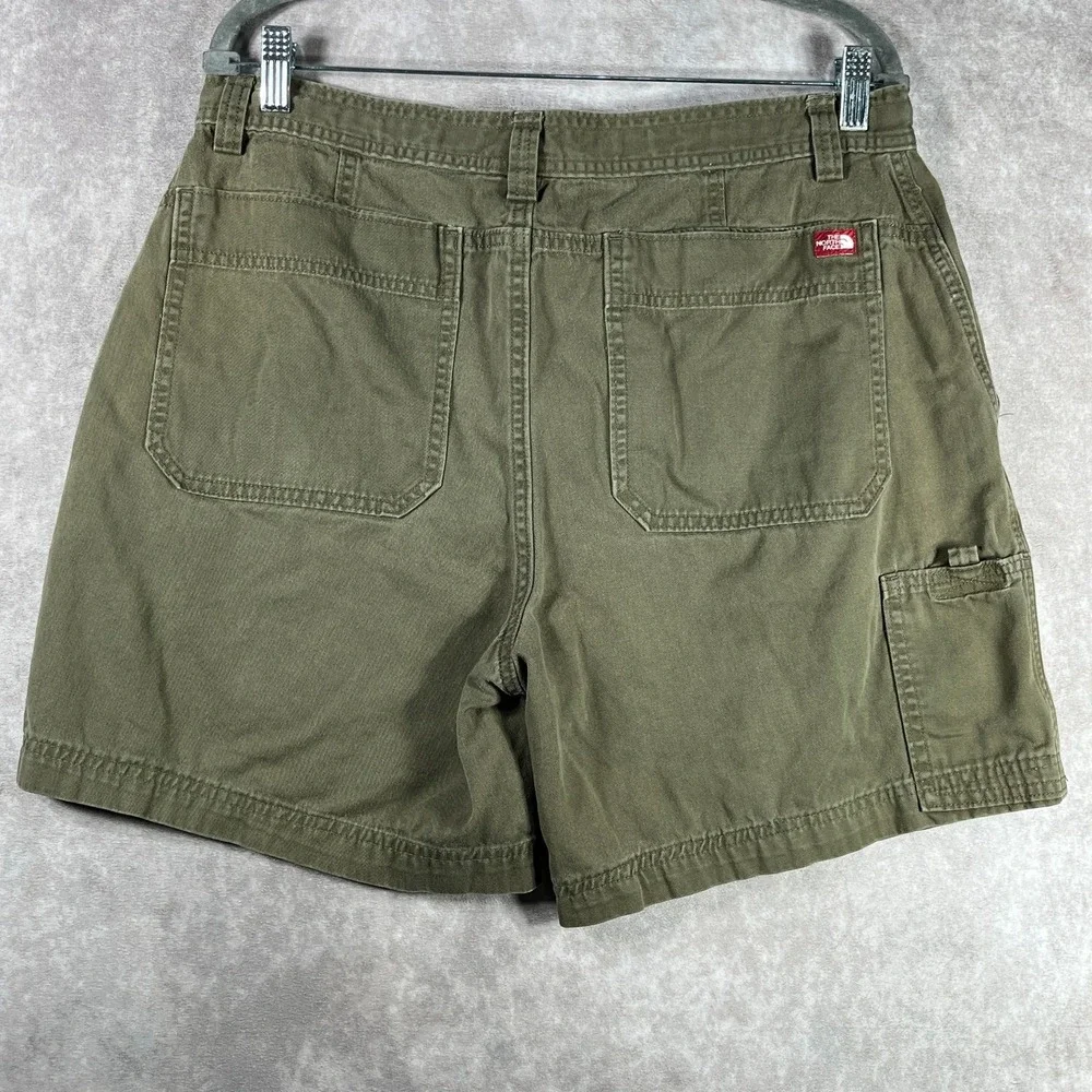 The North Face Cargo Shorts Mens Size 36 Long Green Denim Outdoor Hiking Pockets